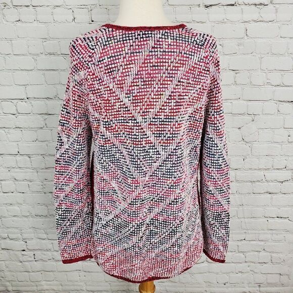 NIC+ZOE new Side Zip Sweater Red Petite PM NEW - Picture 4 of 6